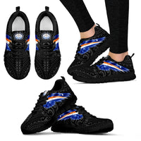 Marshall Islands Sneakers - Marshall Islands Seal & Flag Wing - A8 Unisex Black - Polynesian Pride