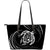 Hawaii Turtle Large Leather Tote - White - Frida Style Black - Polynesian Pride