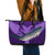 Maori Manaia Whales Gods Of The Sea Leather Tote Bag, Purple Purple - Polynesian Pride