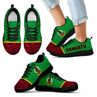 Vanuatu Sneakers - Vanuatu Coat Of Arms Melanesian Style - Polynesian Pride