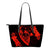 Hawaii Hibiscus Banzai Surfing Small Leather Tote Bag Red Red - Polynesian Pride