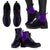 Polynesian Smiling Tiki Leather Boots Purple A7 - Polynesian Pride