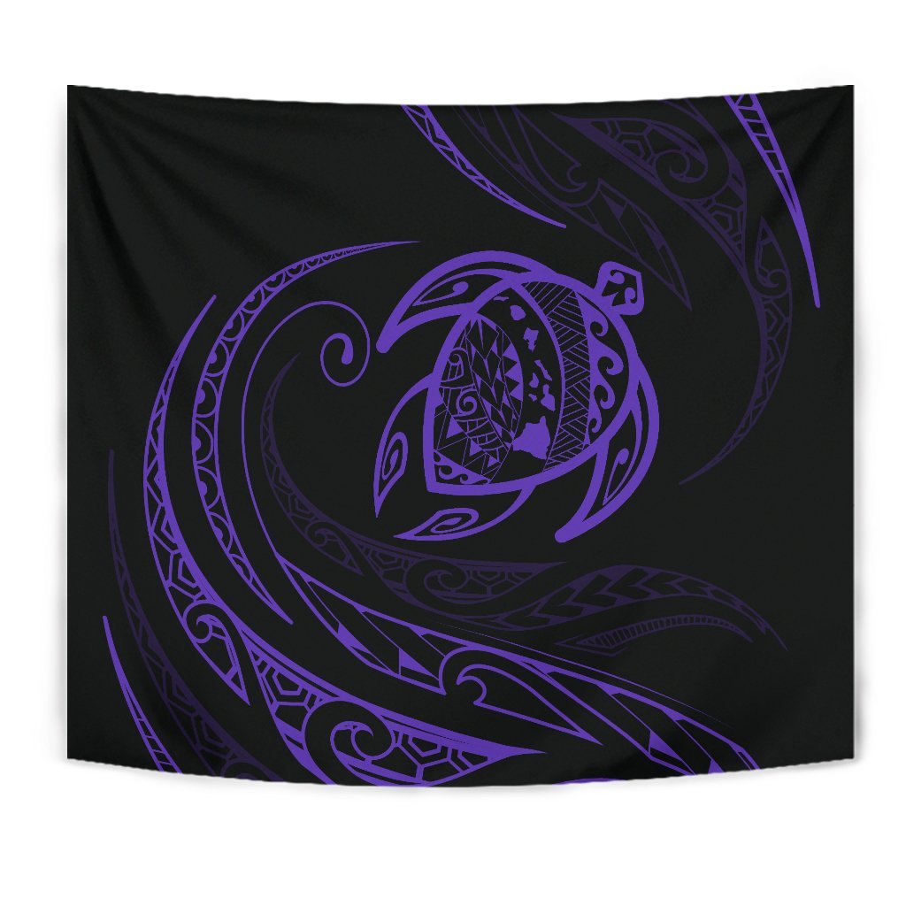 Hawaii Turtle Tapestry - Purple - Frida Style - Polynesian Pride