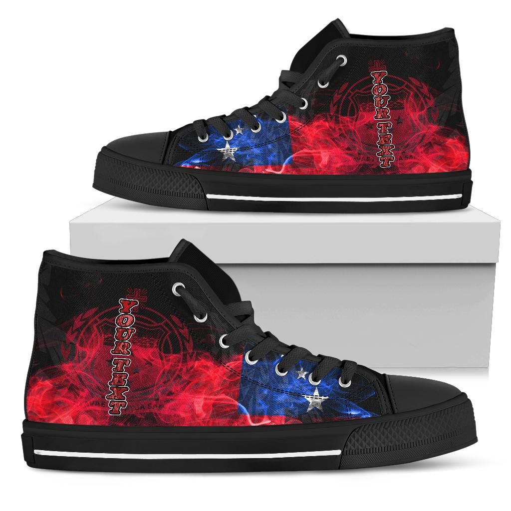 Samoa Polynesian Custom Personalised High Top Shoes - Smoking Style Unisex Black - Polynesian Pride