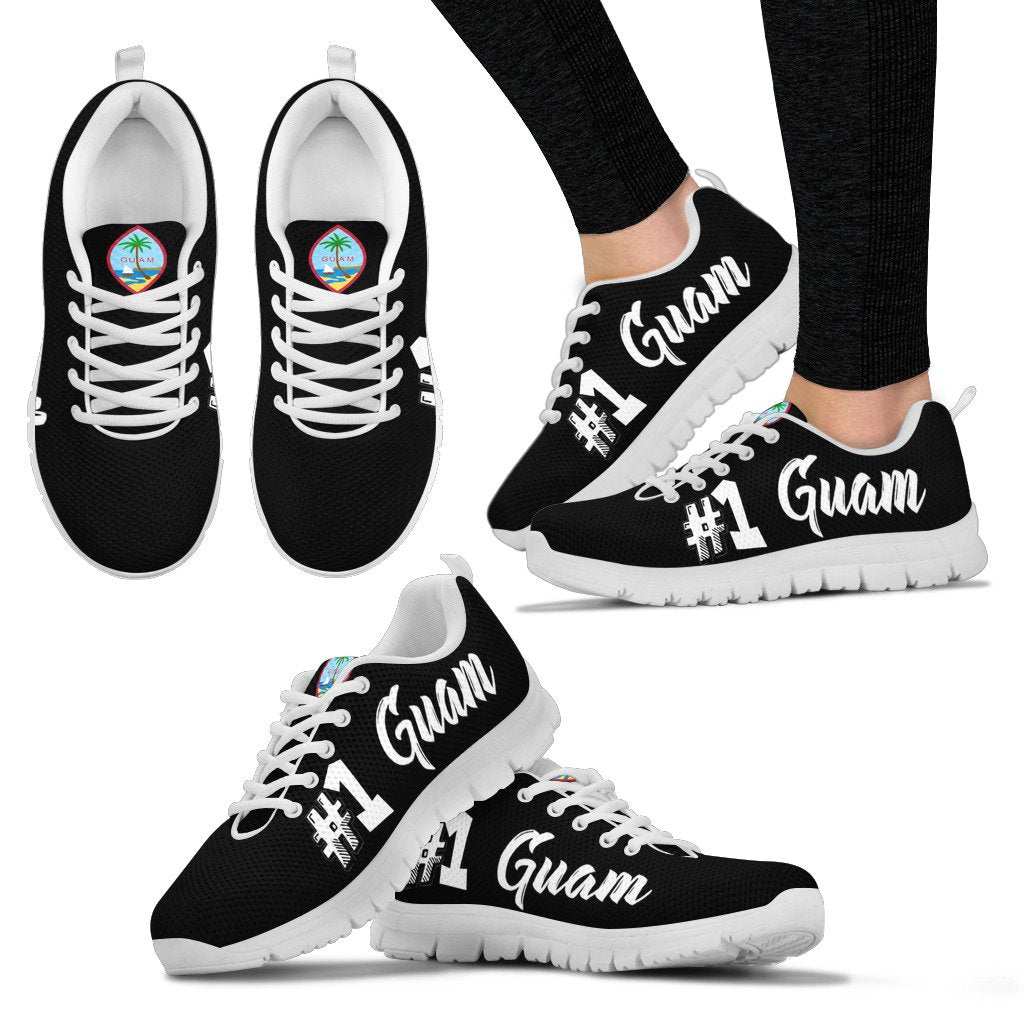 Guam Sneakers - Guam Coat Of Arms New Black Style - Polynesian Pride