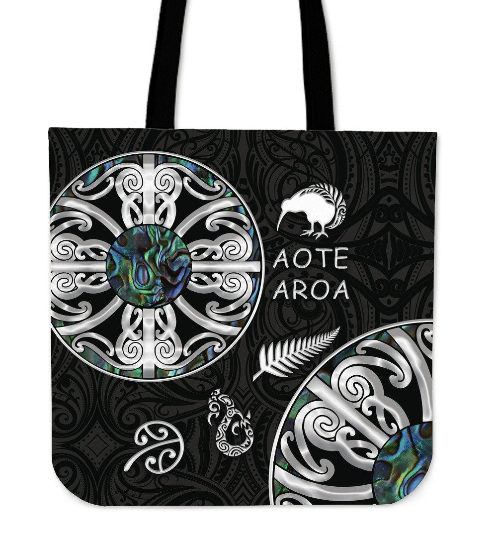 New Zealand Aotearoa Tote Bag, Maori Mangopare Paua Shell Tote Bag One Size Art - Polynesian Pride