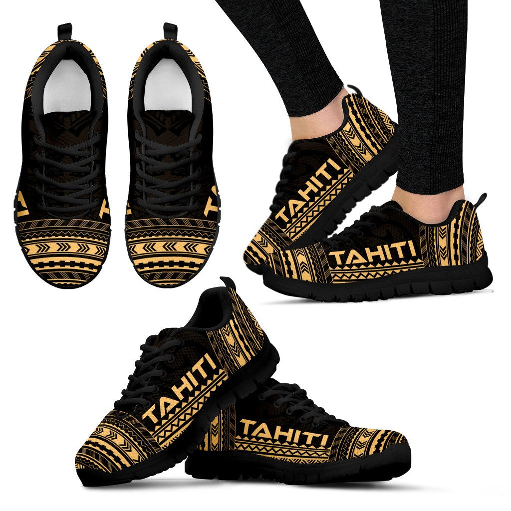 Tahiti Sneakers - Tahiti Polynesian Chief Tattoo Gold Version - Polynesian Pride