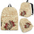 Hawaii Fish Hook Hibiscus Plumeria Polynesian Backpack Beige - Polynesian Pride