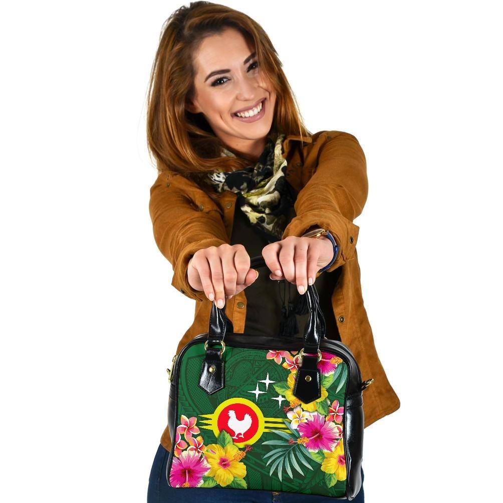 American Samoa Shoulder Handbag - Manu'atele Hibiscus Flag One Size Green - Polynesian Pride