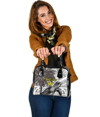 Hawaii Custom Personalised Shoulder Handbag - Turtle Palm Tree White - Polynesian Pride