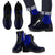 Polynesian Smiling Tiki Leather Boots Blue A7 - Polynesian Pride