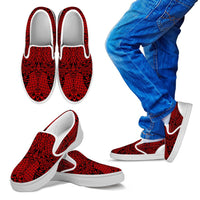 Polynesian Slip Ons Red Kid's Slip Ons White - Polynesian Pride