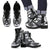 Norfolk Island Leather Boots - Polynesian Tattoo Black Black - Polynesian Pride