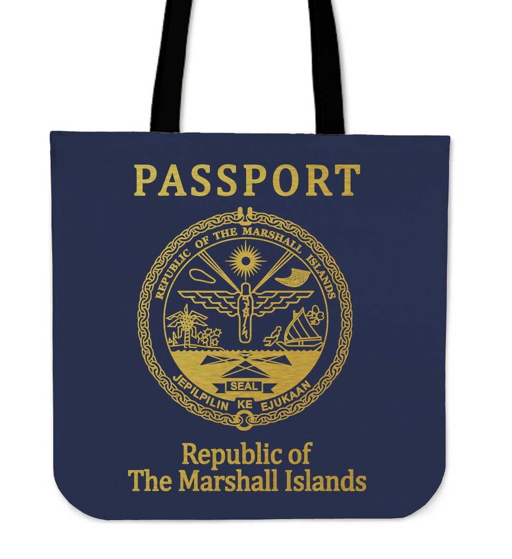 Marshall Islands Passport Tote Bag Tote Bag One Size Blue - Polynesian Pride