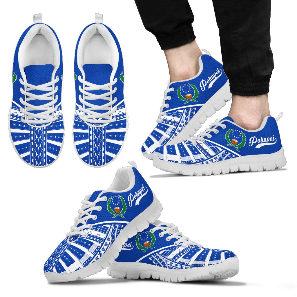 Pohnpei Sneakers - Pohnpei Flag Micronesian Tattoo - Polynesian Pride