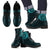 Polynesian Tattoo Style Leather Boots Blue A7 - Polynesian Pride