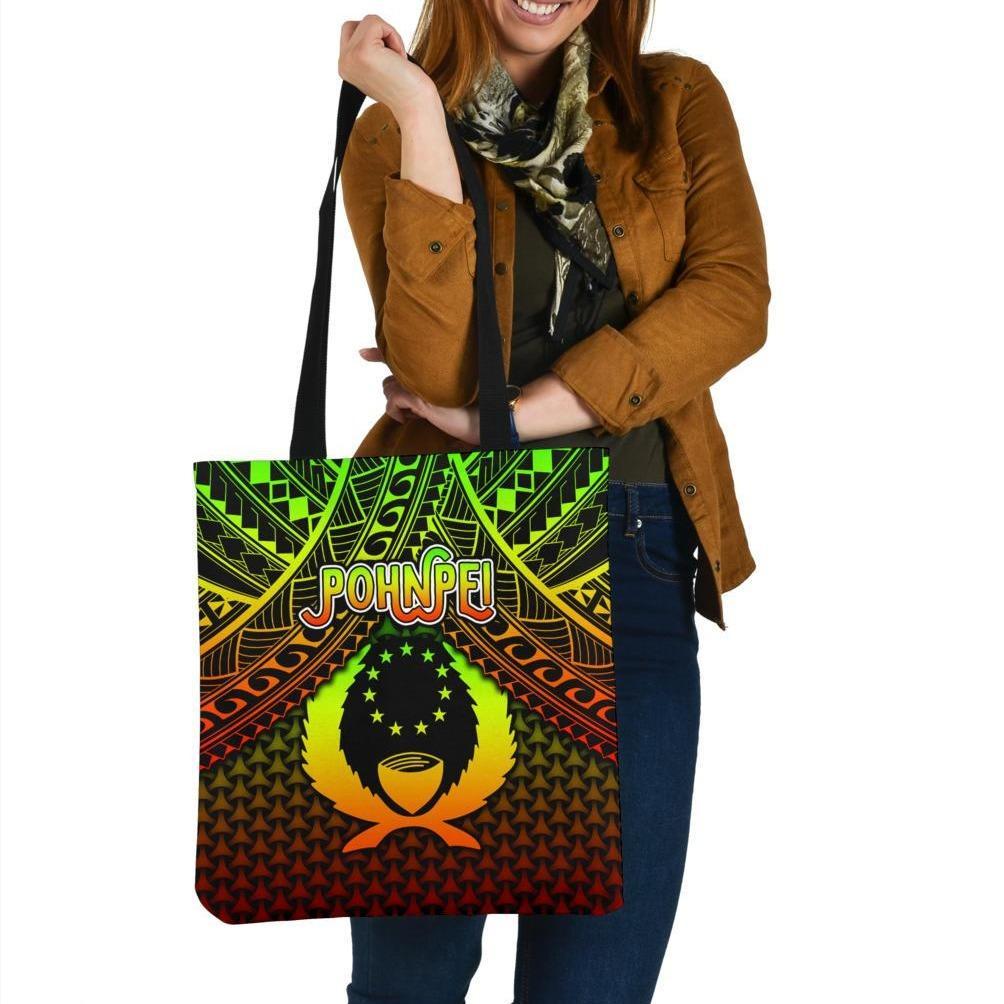 Polynesian Pohnpei Tote Bag - Reggae Vintage Polynesian Patterns Tote Bag One Size Reggae - Polynesian Pride