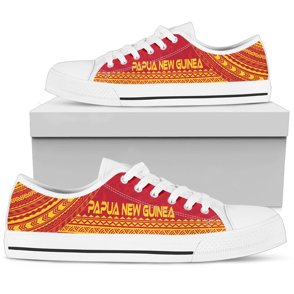 Papua New Guinea Low Top Shoes - Polynesian Flag Chief Version - Polynesian Pride