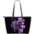 Hibiscus Plumeria Mix Polynesian Violet Turtle Large Leather Tote Violet - Polynesian Pride