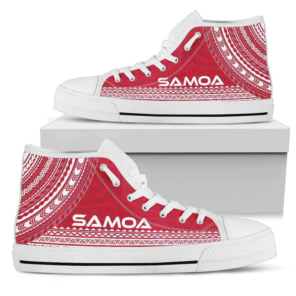 Samoa High Top Shoes - Polynesian Flag Chief Version Unisex Black - Polynesian Pride