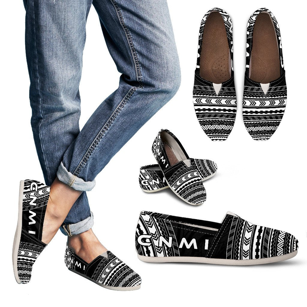 Northern Mariana Islands Casual Shoes - Polynesian Black Chief Version Women Black - Polynesian Pride