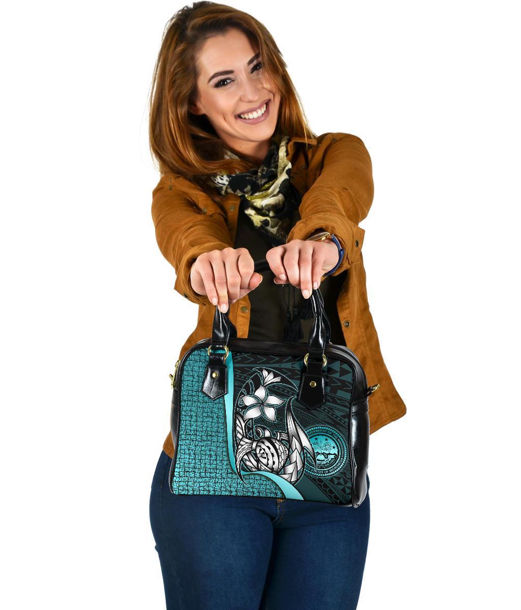 Federated States of Micronesia Shoulder Handbag Turquoise - Turtle With Hook One Size Turquoise - Polynesian Pride