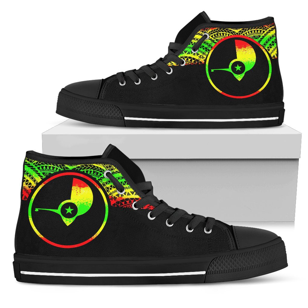 Yap High Top Shoes - Micronesian Reggae Style Unisex White - Polynesian Pride