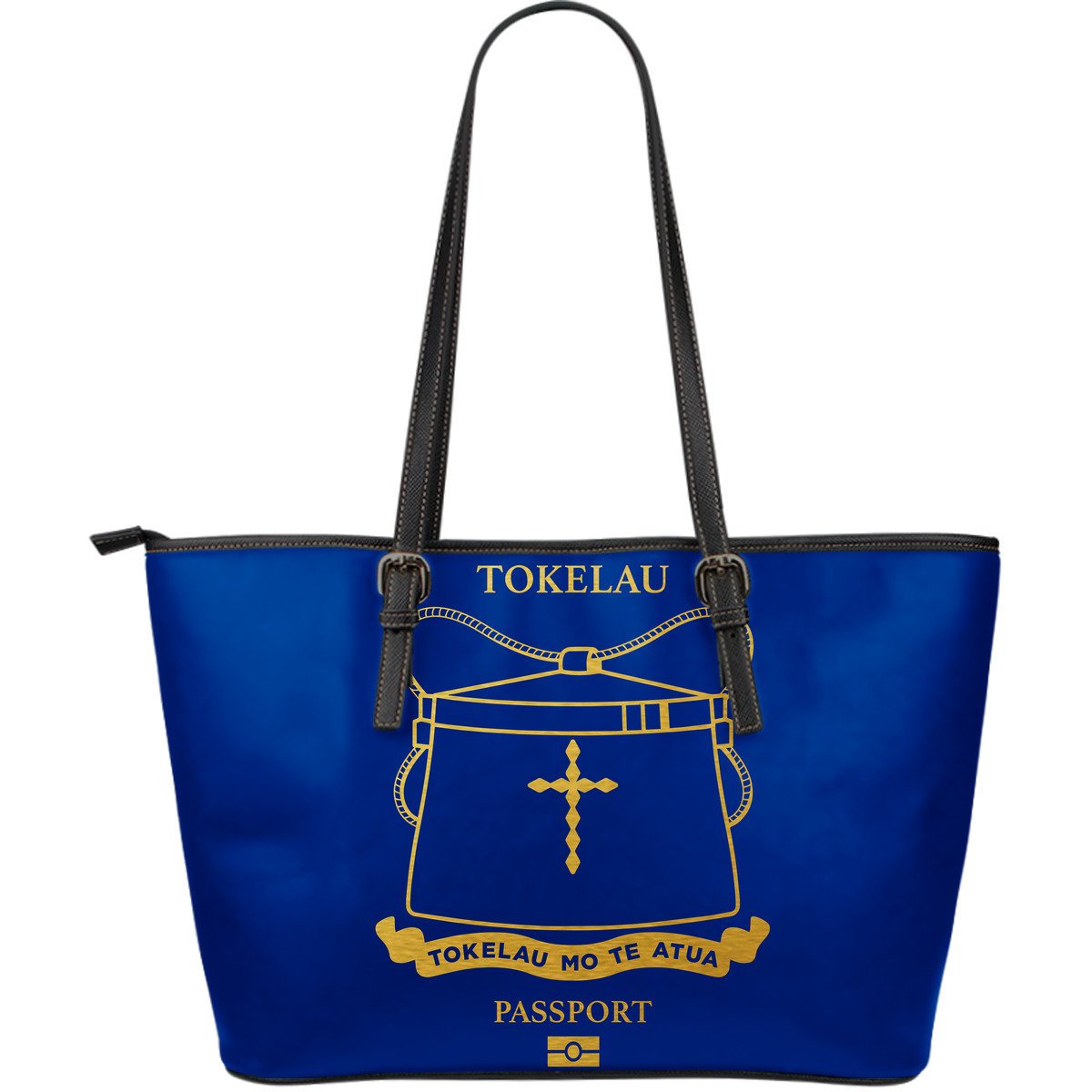 Tokelau Passport Large Leather Tote Bag Blue - Polynesian Pride