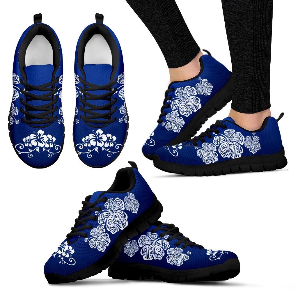 Polynesian Sneakers - White Hibiscus Tattoo - NN6 - Polynesian Pride