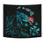 Hawaii Ohana Honu Paua Shell Tapestry Wall Tapestry Black - Polynesian Pride