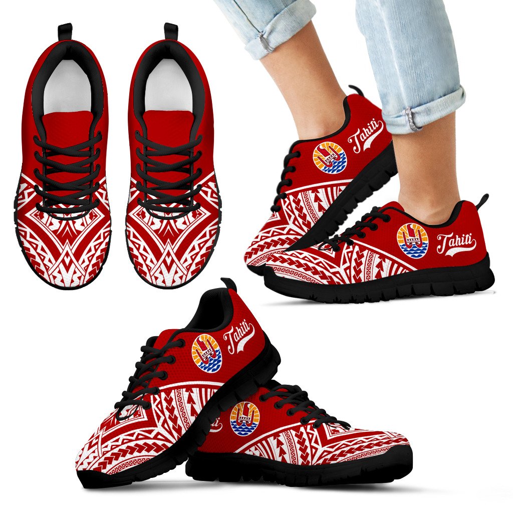 Tahiti Sneakers - Tahiti Flag Polynesian Tattoo 2nd Ver - Polynesian Pride