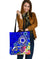 CNMI Tote Bags - Turtle Plumeria (Blue) Tote Bag One Size Art - Polynesian Pride