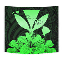 Hawaiian Kanaka Tapestry Hibiscus Polynesian Love Green - Polynesian Pride
