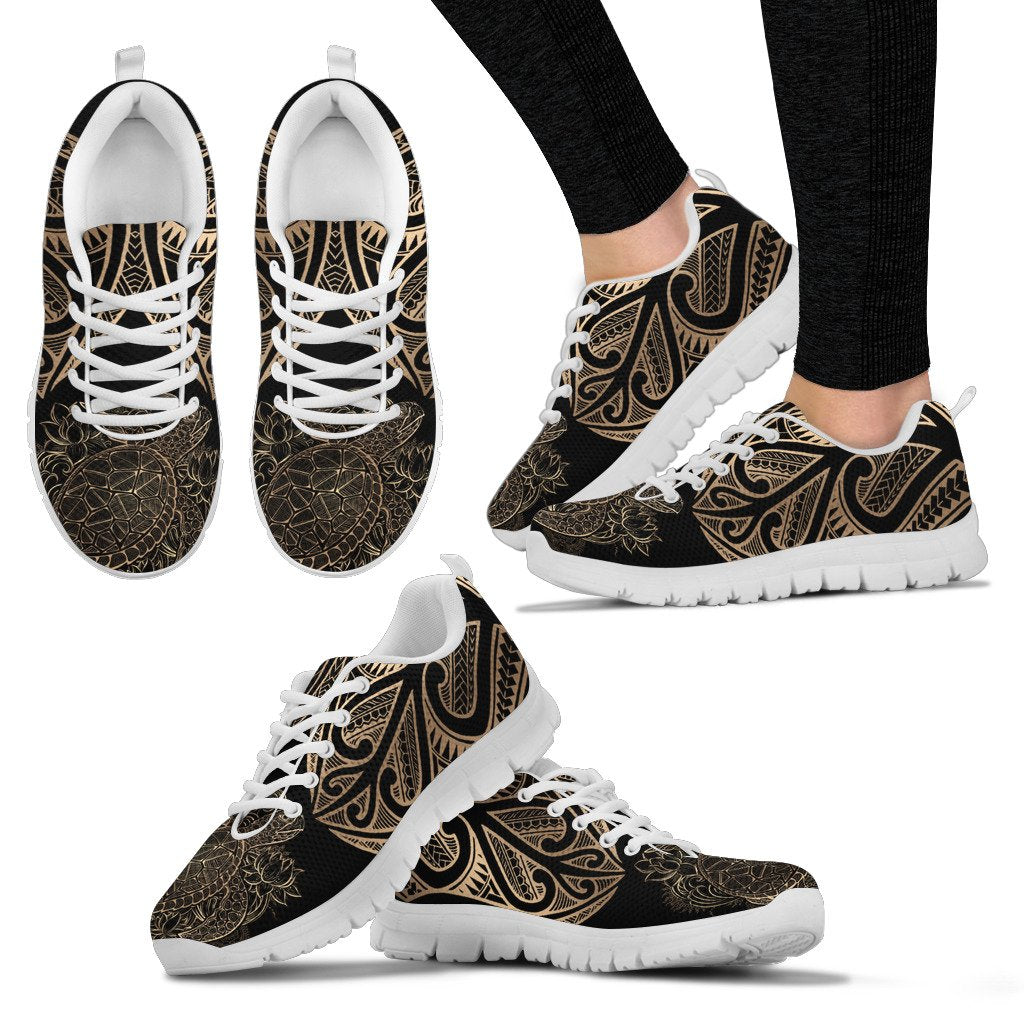 Polynesian Sneakers - Polynesian Turtle Tattoo Gold Version - Polynesian Pride