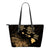 Hawaii Hibiscus Map Polynesian Ancient Gold Turtle Small Leather Tote Gold - Polynesian Pride