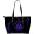 Hawaii Coat Of Arms Large Leather Tote - Purple - Frida Style Black - Polynesian Pride