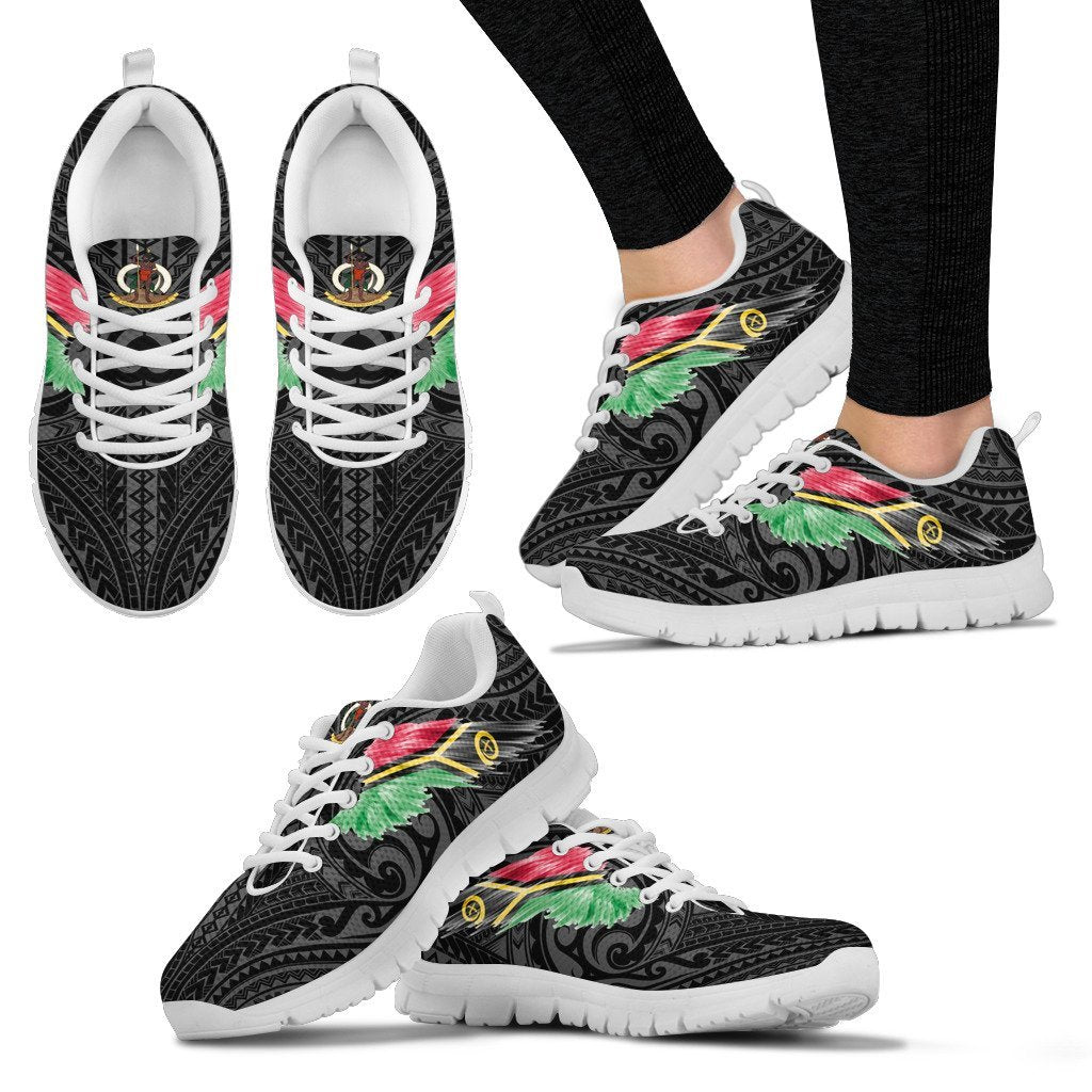 Vanuatu Sneakers - Vanuatu Coat Of Arms & Flag Wing - A8 - Polynesian Pride