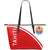 Tahiti Large Leather Tote Bag - Curve Version White Red - Polynesian Pride