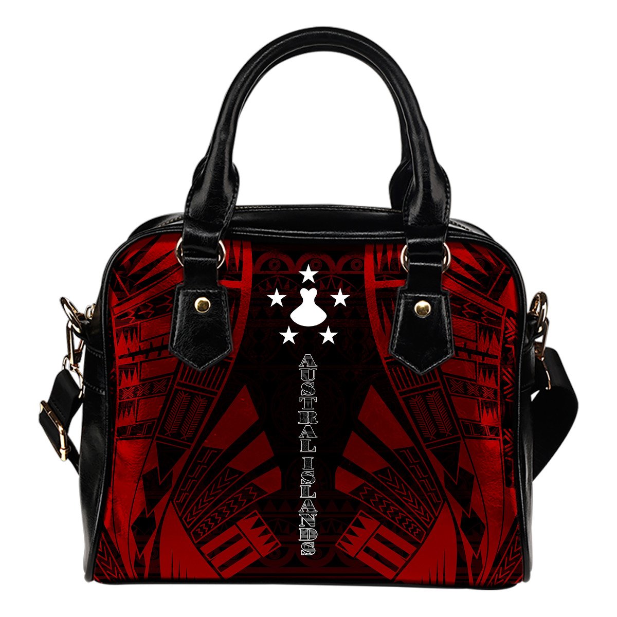 Austral Islands Shoulder Handbag - Polynesian Tattoo Red One Size Red - Polynesian Pride