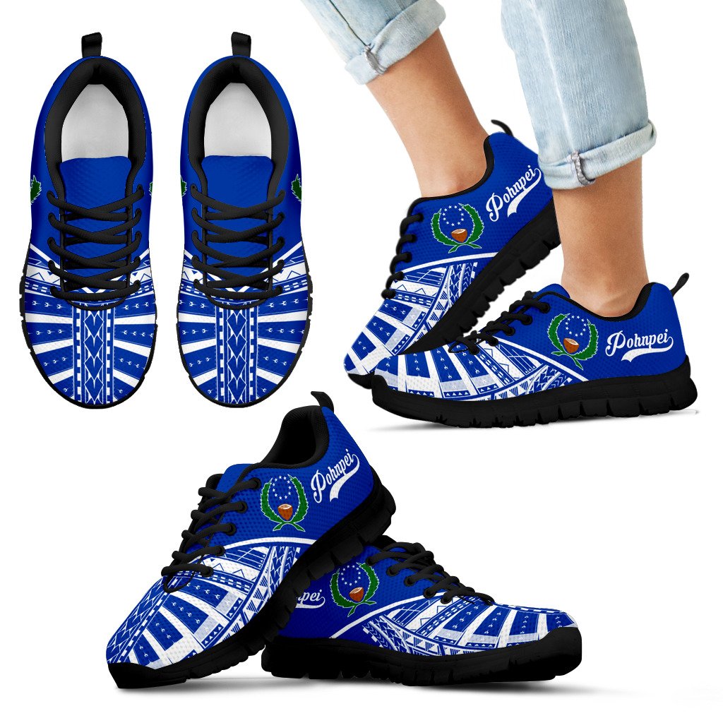 Pohnpei Sneakers - Pohnpei Flag Micronesian Tattoo - Polynesian Pride