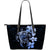 Hibiscus Plumeria Mix Polynesian Blue Turtle Large Leather Tote Blue - Polynesian Pride