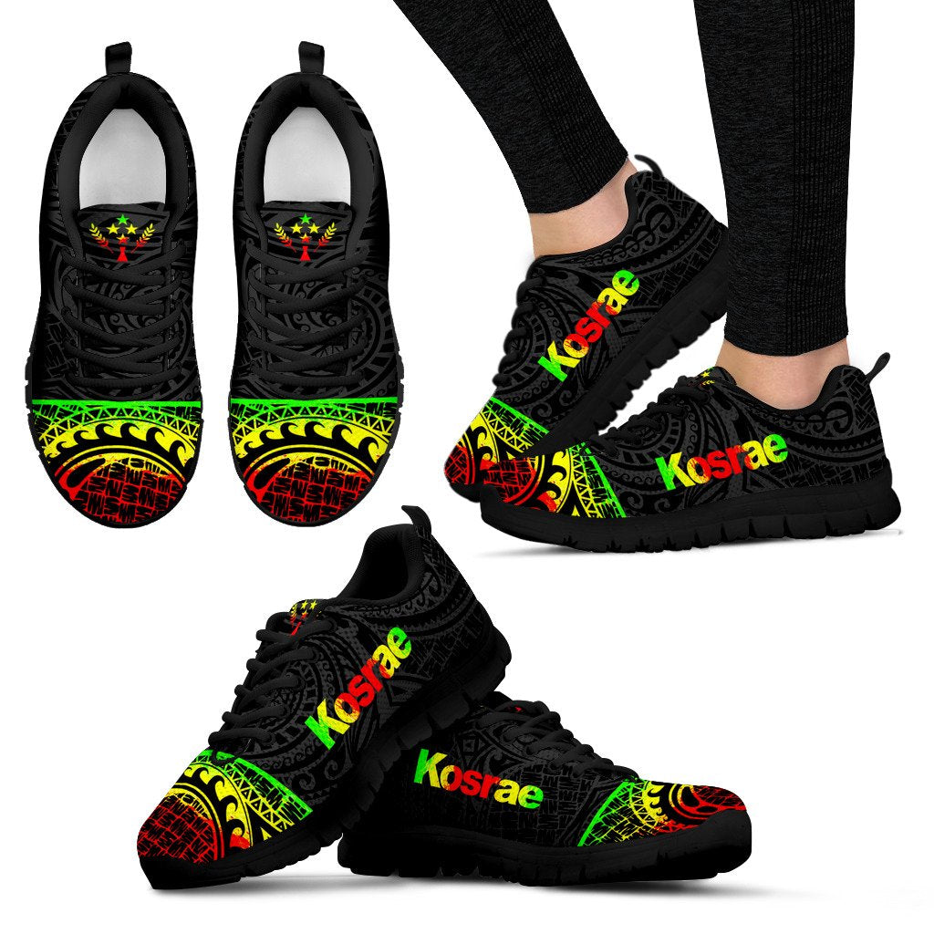 Kosrae Sneakers - Kosrae Flag Micronesia Reggae Style - Polynesian Pride