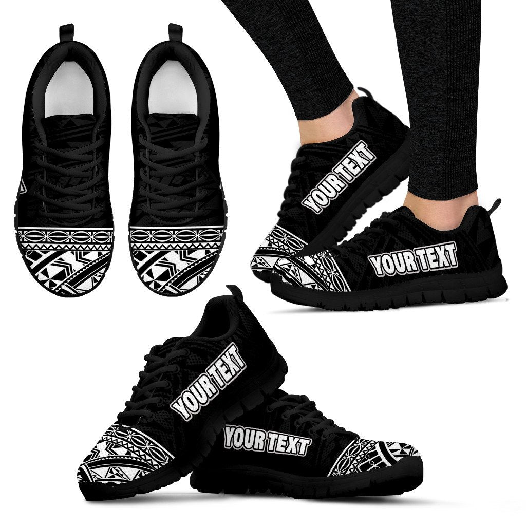 Polynesian Custom Personalised Sneakers - Polynesian Tattoo Black Style - Polynesian Pride