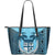 Fiji Tapa Coconut Large Leather Tote Bag A02 Blue - Polynesian Pride