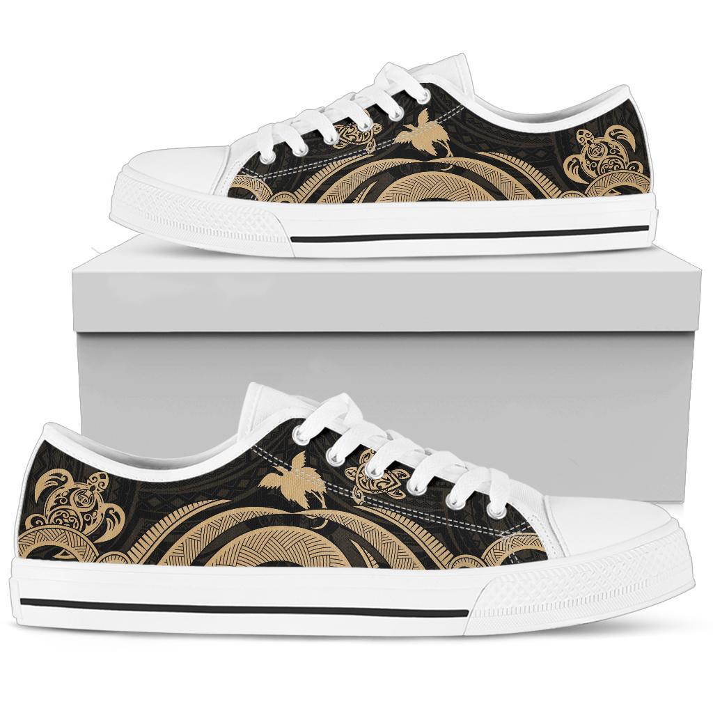 Papua New Guinea Low Top Canvas Shoes - Gold Tentacle Turtle - Polynesian Pride