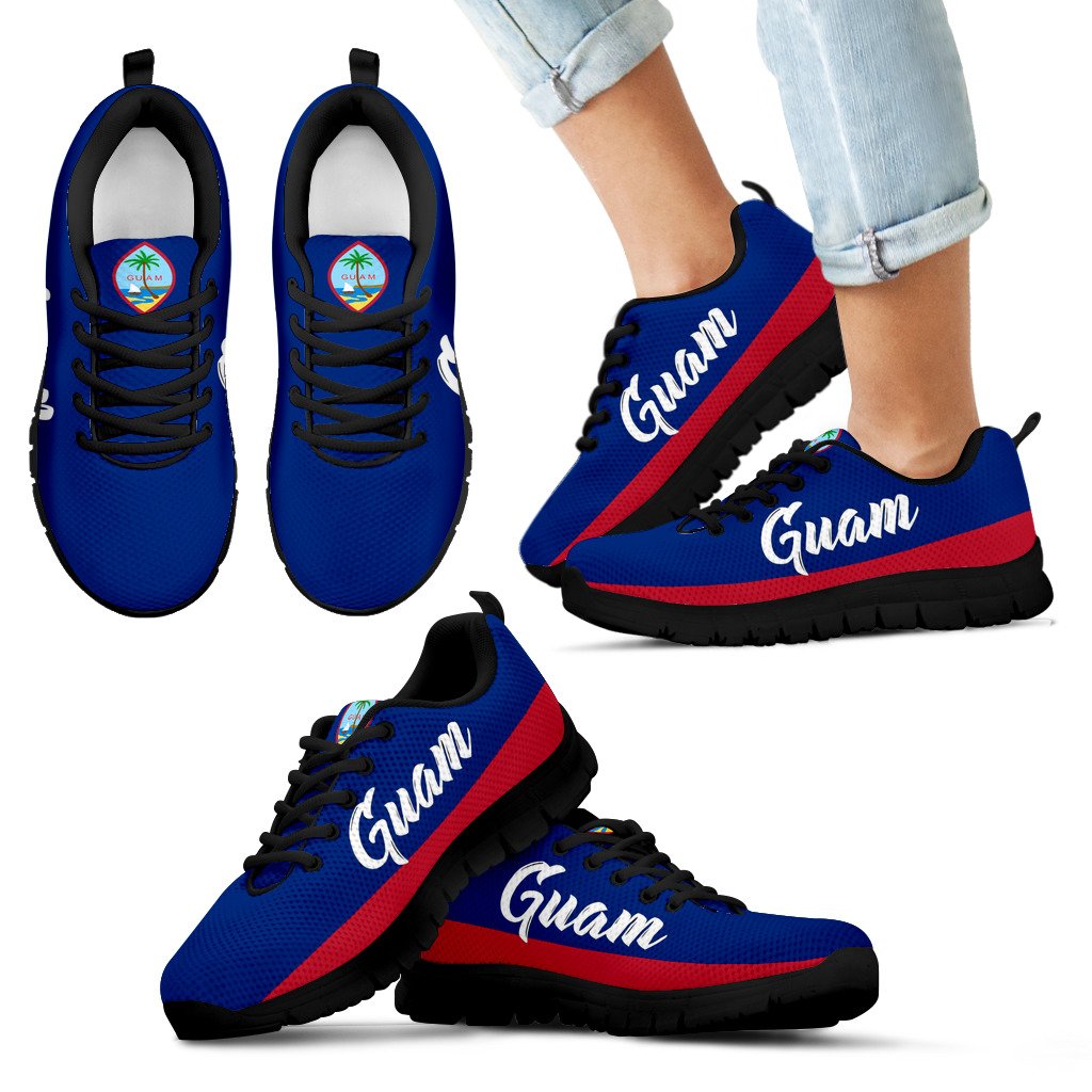 Guam Sneakers - Guam Coat Of Arms New Blue Style - Polynesian Pride