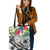 FSM Polynesian Tote Bag - Summer Plumeria (White) Tote Bag One Size White - Polynesian Pride