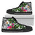 Niue High Top Shoes White - Turtle Plumeria Banana Leaf Unisex Black - Polynesian Pride