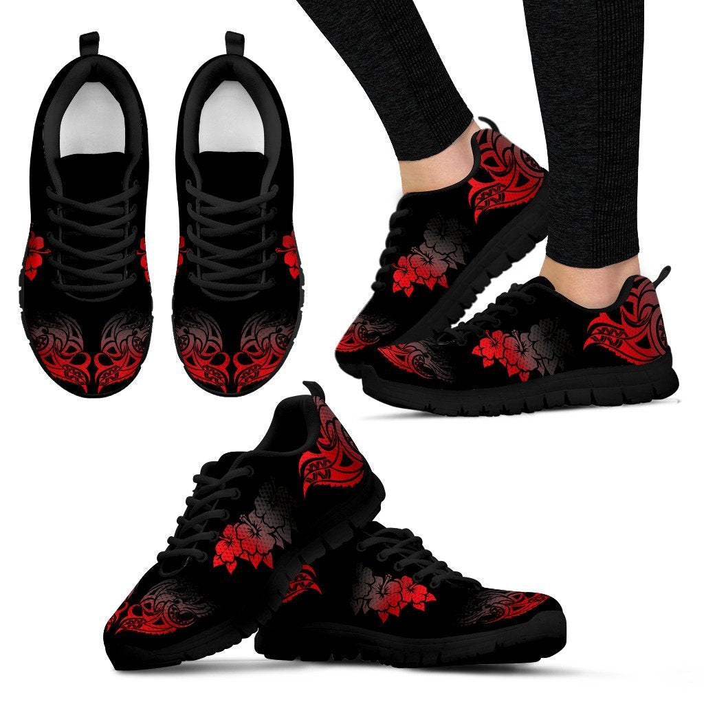 Polynesian Shoes - Red Hibiscus Tribal - NN6 - Polynesian Pride