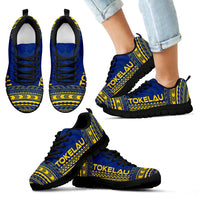 Tokelau Sneakers - Tokelau Polynesian Chief Tattoo Blue Yellow Version - Polynesian Pride